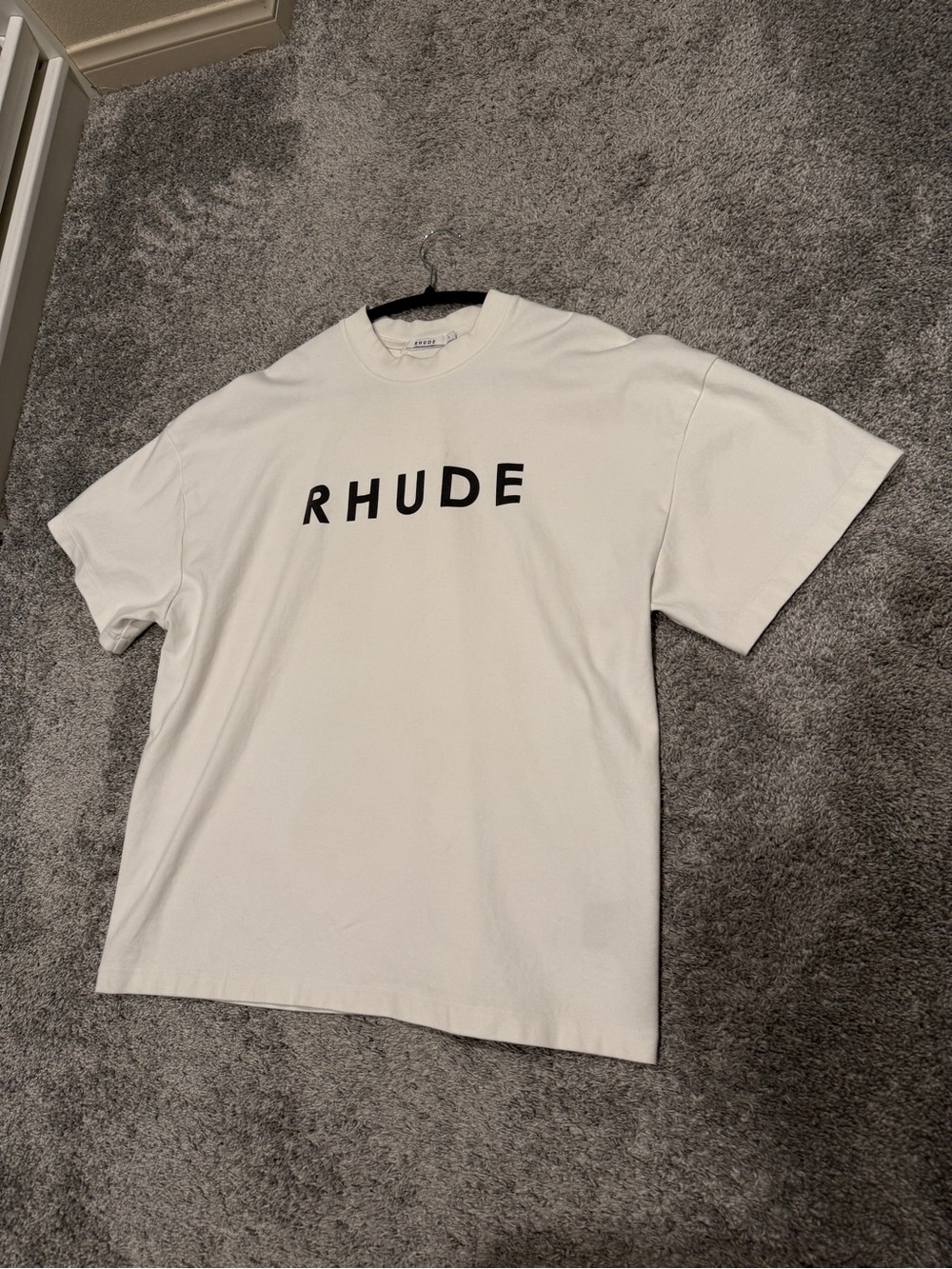 Rhude White Short‑Sleeve Logo Tee Size Large